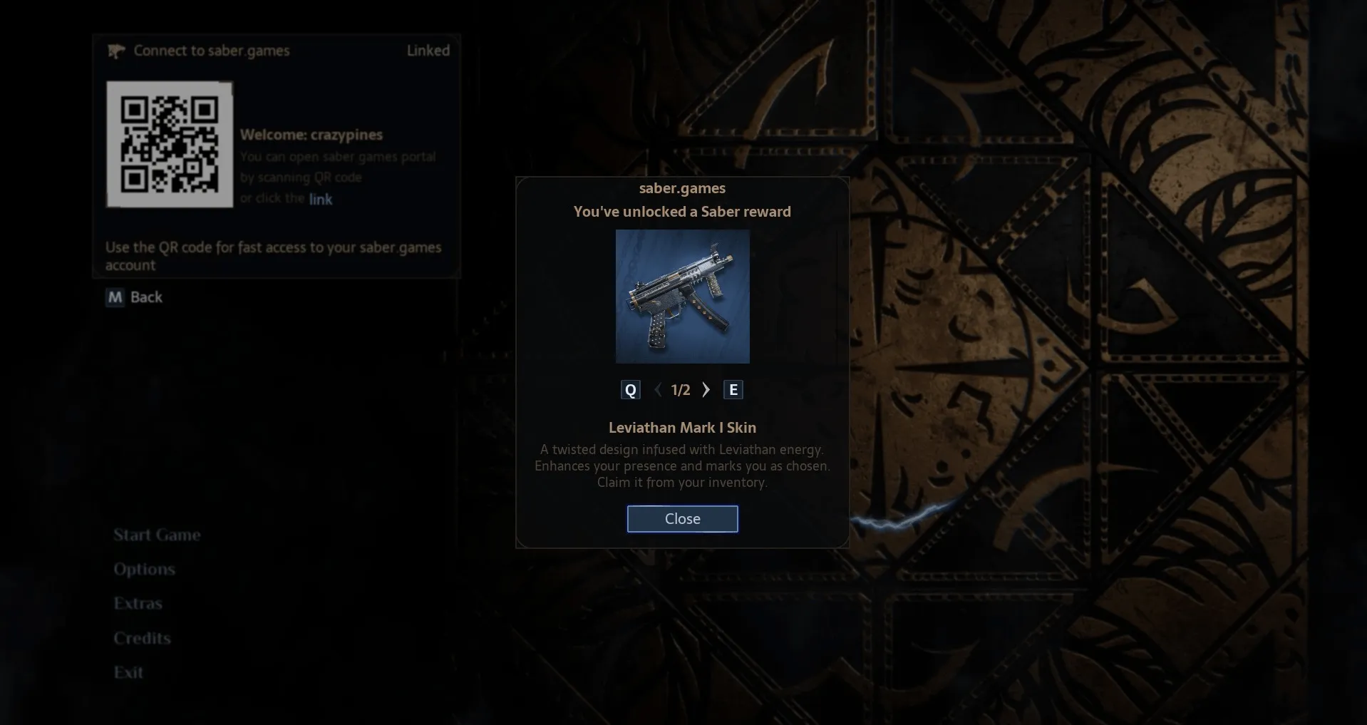 Rewards in game after linking